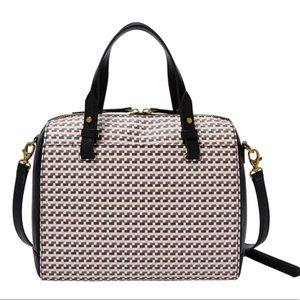 Fossil Rachel Satchel Brown and cream